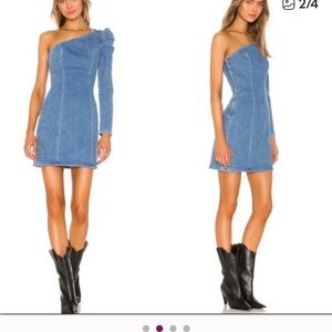 GRLFRND Blue One-Shoulder Dress